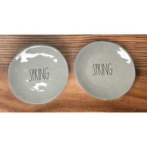 Rae Dunn by Magenta Melamine Dinner Plates SPRING Set of‎ 2 Parties Holidays